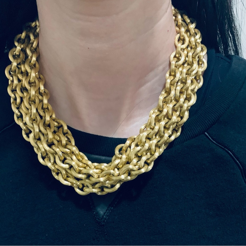 18” Anne Klein 5 strands gold tone necklace